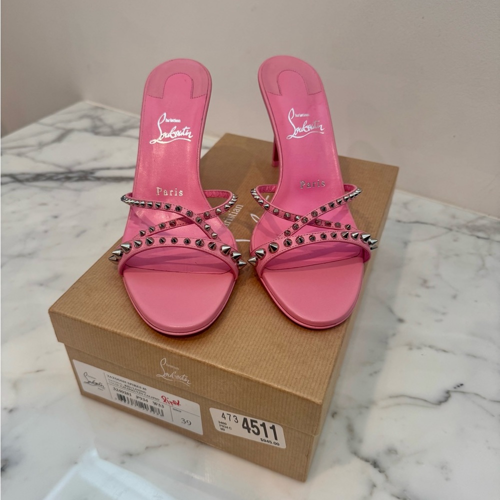 Christian Louboutin Pink Studded Heels